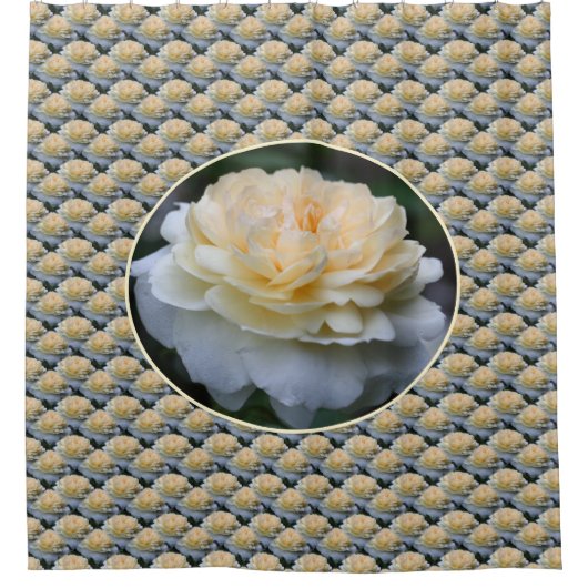 Rideaux De Douche Soft Yellow Rose Flower Pattern Nature  (Devant)