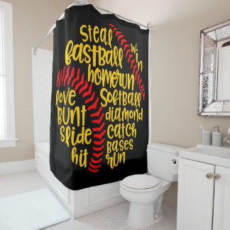 Rideaux De Douche Softball Cute Sayings