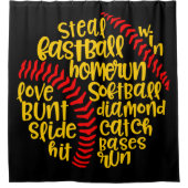 Rideaux De Douche Softball Cute Sayings (Devant)