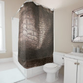 Rideaux De Douche Soirée Luxe : Cuir Texturé Sophistication (En situation)
