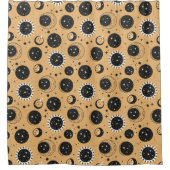 Rideaux De Douche Soleil céleste et Motif de lune (Devant)