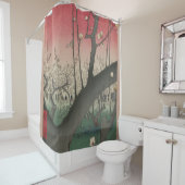 Rideaux De Douche soleil couchant japonais pruniers arbres (En situation)