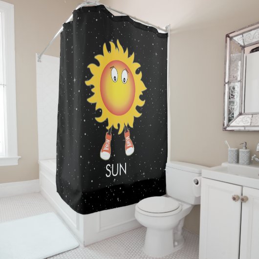 Rideaux De Douche Soleil et étoiles dans l'espace (En situation)