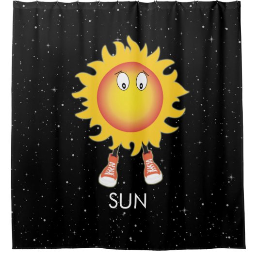 Rideaux De Douche Soleil et étoiles dans l'espace (Devant)