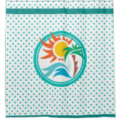 Rideaux De Douche Soleil et Surf, Bordure par bandes (Devant)