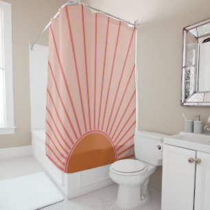 Rideaux De Douche Soleil lever Terracotta Terre Tons Soleil