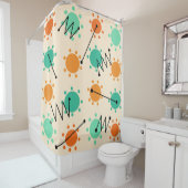 Rideaux De Douche Soleil moderne du milieu du siècle (En situation)