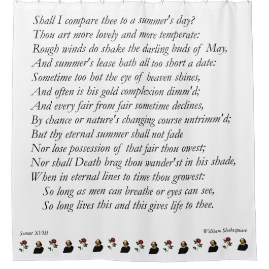 Rideaux De Douche Sonnet # 18 par William Shakespeare (Devant)