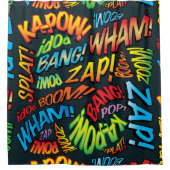 Rideaux De Douche Sons d'art de la bande dessinée rétro (Devant)