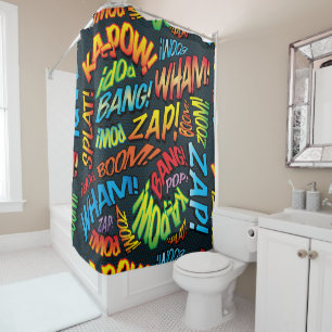 Rideaux De Douche Sons de bande dessinée rétro amusants Pop Art