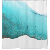 Rideaux De Douche Sophistiqué Turquoise noir blanc Abstrait (Devant)