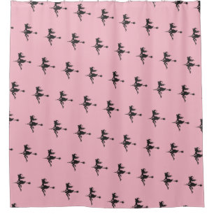 Rideaux De Douche Sorcière Broom Halloween Thunder_Cove