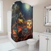 Rideaux De Douche Sorcière Et Citrouille (En situation)