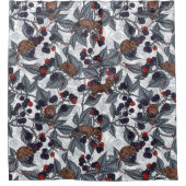 Rideaux De Douche Souris et mûres sur blanc (Devant)