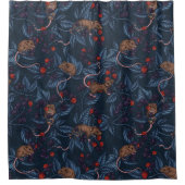 Rideaux De Douche Souris et mûres sur la marine (Devant)