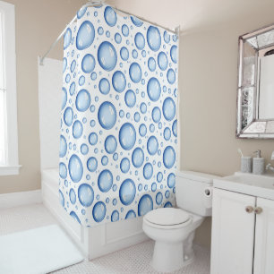 Rideaux De Douche Sous la mer Bulles d'air et d'eau bleues