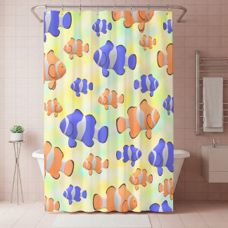 Rideaux De Douche Sous la mer Poisson clown coloré