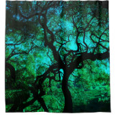 Rideaux De Douche Sous l'arbre en turquoise (Devant)