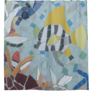 Rideaux De Douche Sous le monde de l'eau Moonfish Mosaic Douche ride