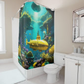Rideaux De Douche Sous-marin Imaginaire mignon Plantes de la mer (En situation)