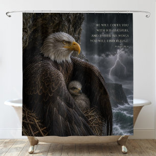 Rideaux De Douche Sous Ses Ailes Psaume 91 Art Chrétien