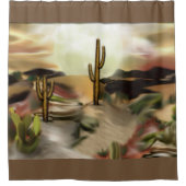 Rideaux De Douche Southwest Desert Sunrise Abstrait Art (Devant)