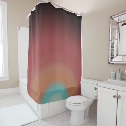 Rideaux De Douche Southwestern Southwest Desert Rainbow Art Design (En situation)