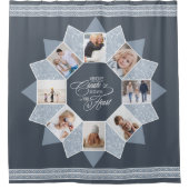 Rideaux De Douche Souvenirs Photo Collage Dusty Blue ID1016 (Devant)