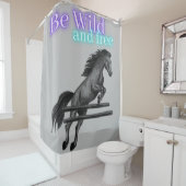 Rideaux De Douche Soyez sauvage et saut à cheval libre (En situation)
