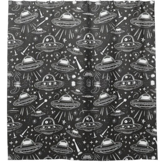 Rideaux De Douche Spaceship Pattern (Devant)