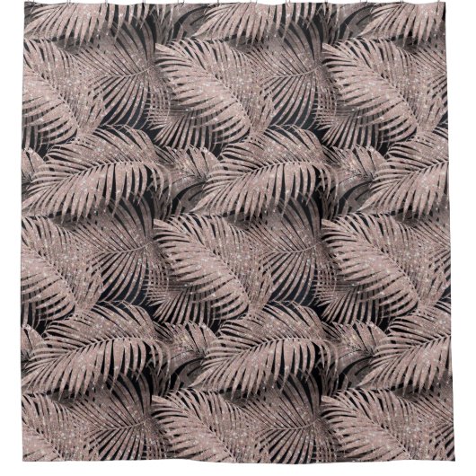 Rideaux De Douche Sparkling Palm Leaves Pattern (Devant)