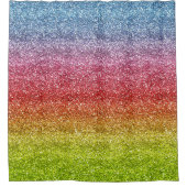 Rideaux De Douche Sparkly Gray, Gradient Rouge et Jaune Glitter (Devant)