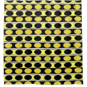 Rideaux De Douche Spectacle en Pois, noir, jaune et blanc (Devant)