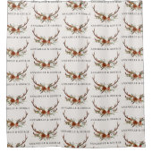 Rideaux De Douche Spectacle floral botanique vert d'Antler en terre  (Devant)