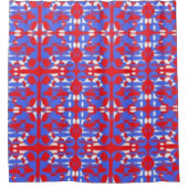 Rideaux De Douche Sphères rouge, blanc et bleu (Devant)