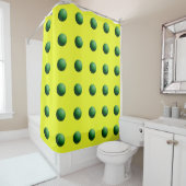 Rideaux De Douche Sphères Vertes sur Jaune (En situation)