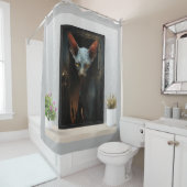 Rideaux De Douche Sphynx noir (En situation)
