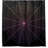 Rideaux De Douche Spider web noir violet orange motif Halloween (Devant)