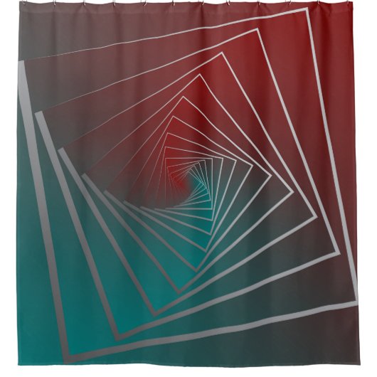 Rideaux De Douche spin bordeaux turquoise (Devant)