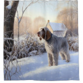 Rideaux De Douche Spinone Italiano Laisser Neige Noël (Devant)