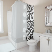Rideaux De Douche Spirales Motif noir & blanc + vos idées (En situation)