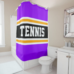 Rideaux De Douche Sport amusant Purple Jaune clair rayures de TENNIS