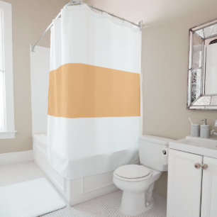 Rideaux De Douche Sporty Chic Light Peach Orange White Wide Stripes