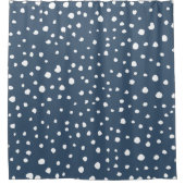 Rideaux De Douche Spots Dalmatiens Bleus Marine, Points Dalmatiens, (Devant)