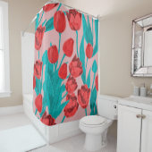 Rideaux De Douche Spring floral seamless pattern with hand drawn tul (En situation)