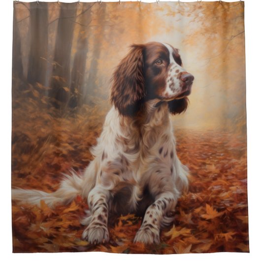 Rideaux De Douche Springer Spaniel à l'automne Feuilles automne Insp (Devant)