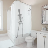 Rideaux De Douche Squelette Dans La Douche Effrayant Silhouette Ombr (En situation)