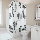 Rideaux De Douche squelette toile des années 1920 flappers antique s (En situation)