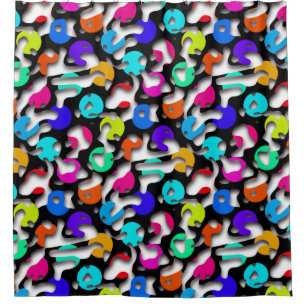 Rideaux De Douche Squiggly Loops sans coutures motif 09 + votre back