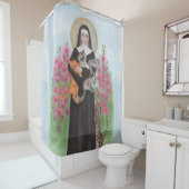 Rideaux De Douche St Gertrude L'Original Crazy Cat Lady Folk Art (En situation)